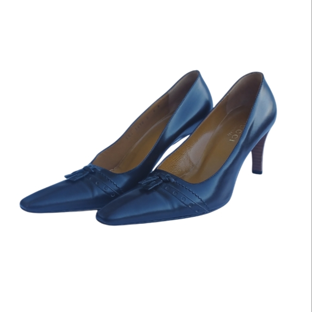 GUCCI Leather Heels in Dark Brown Size 6